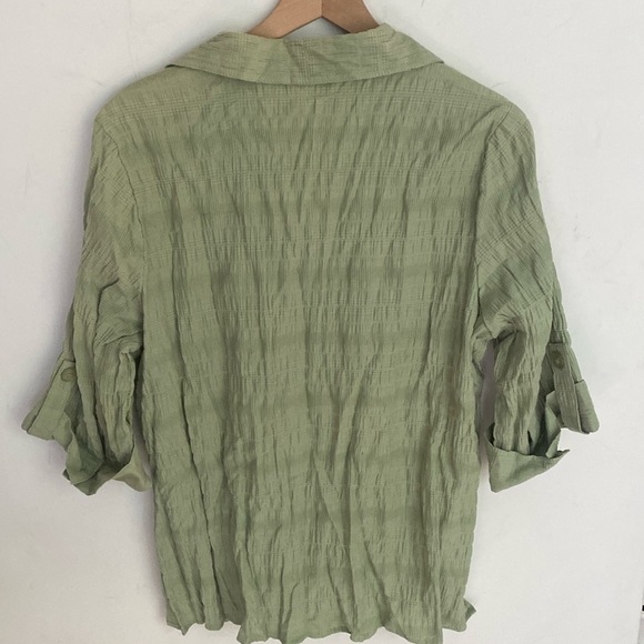 (BN38) Lot of 3 Dress barn button front roll tab 1/4 sleeves tops, NWT - Picture 10 of 12